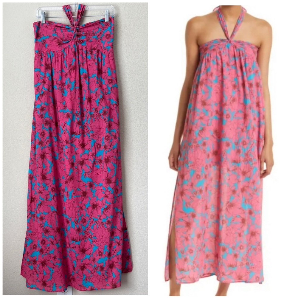 XiRENA Adley Vibrant Floral Halter Midi Dress